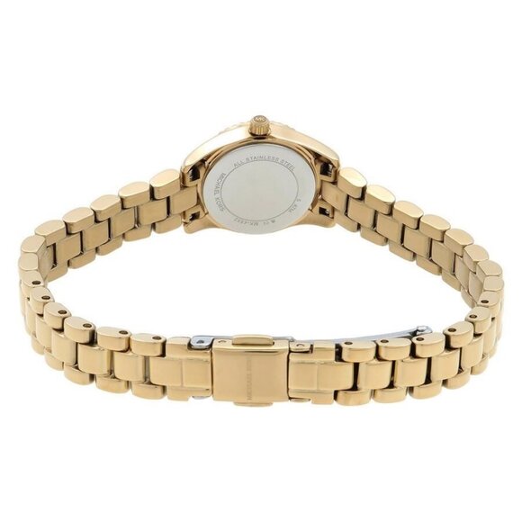 NWT Authentic Michael Kors Mini Lexington Quartz Crystal Gold Dial Women's Watch - Picture 3 of 3